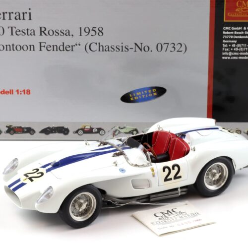1:18 CMC Ferrari 250 Testa Rossa 1958 Pontoon Fender #22 white M-080
