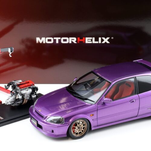 1:18 Motorhelix Honda Civic Type R (EK9) Customized Version pearl purple + engine M85007