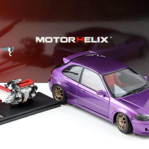 1:18 Motorhelix Honda Civic Type R (EK9) Customized Version pearl purple + engine M85007