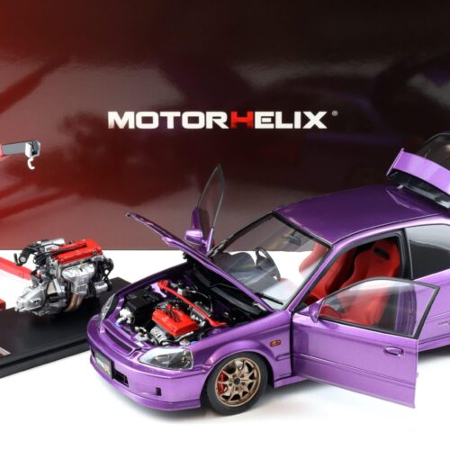 1:18 Motorhelix Honda Civic Type R (EK9) Customized Version pearl purple + engine M85007
