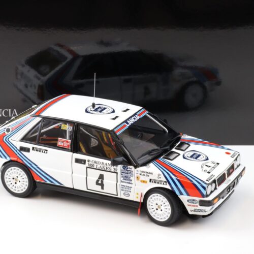1:18 Kyosho Lancia Delta HF 4WD 1987 Rallye 1000 Lakes #4 Alen/ Kivimaki 08960B