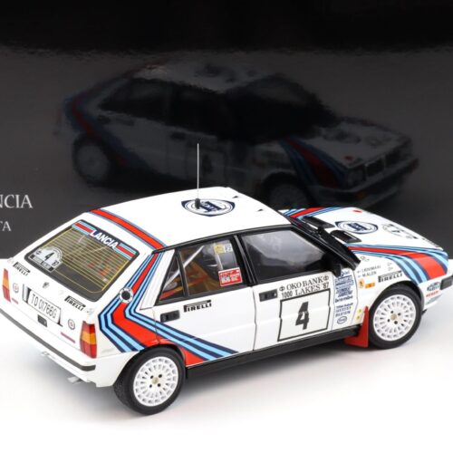 1:18 Kyosho Lancia Delta HF 4WD 1987 Rallye 1000 Lakes #4 Alen/ Kivimaki 08960B