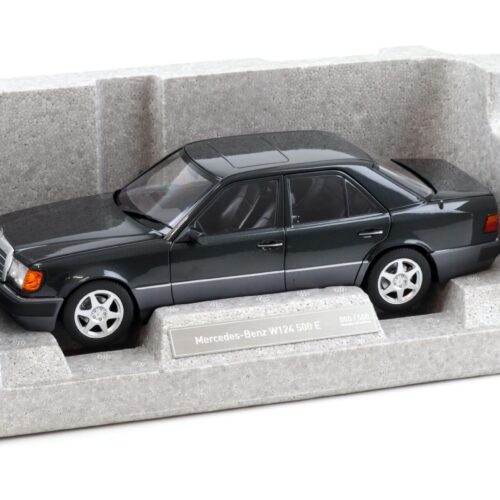 1:18 Norev Mercedes 500 E W124 5.0 V8 Limousine blue-black met. DEALER VERSION - Image 6