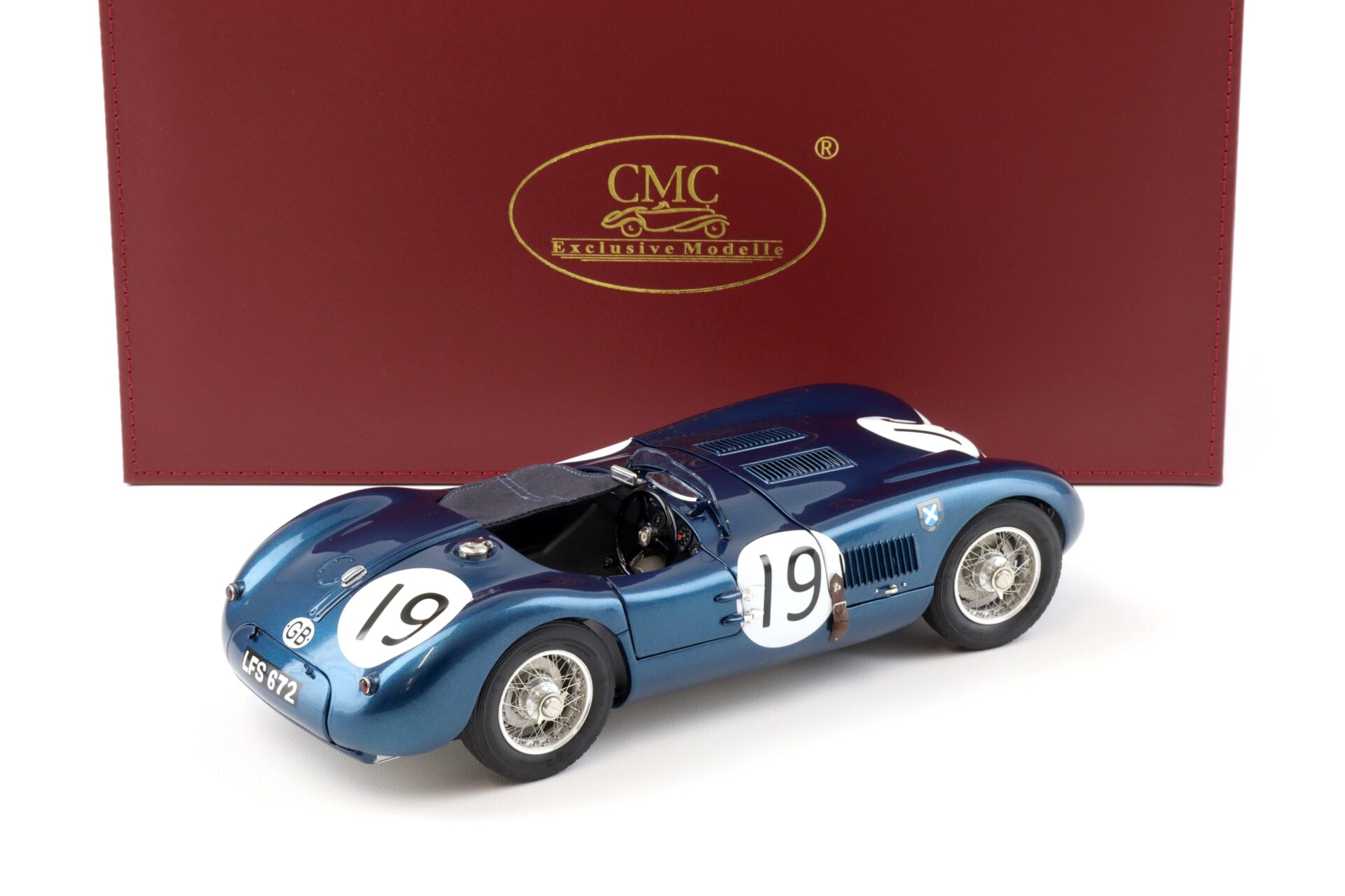 1:18 CMC Jaguar C-Type Goodwood Members Meeting 1954 Jimmy Stewart #19 M-192