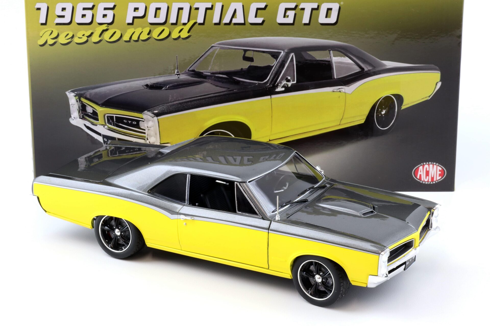 1:18 ACME 1966 Pontiac GTO Restomod yellow/ grey metallic A1801219