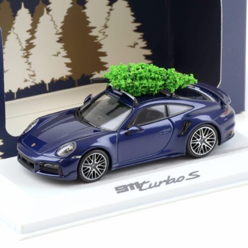 1:43 Minichamps Porsche 911 992 Turbo S Weihnachten 2024 Enzian blue WAP DEALER