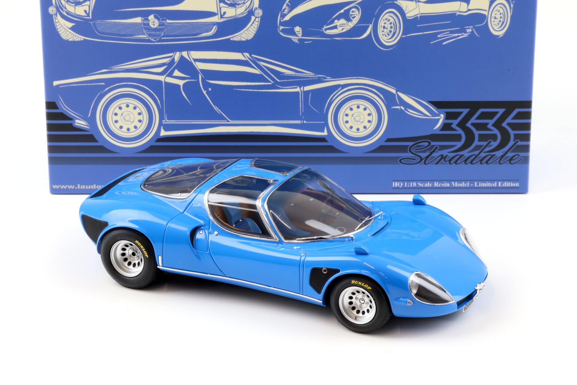 1:18 Laudoracing-Model Alfa Romeo 33 Coupe Stradale D Version Blue Telaio