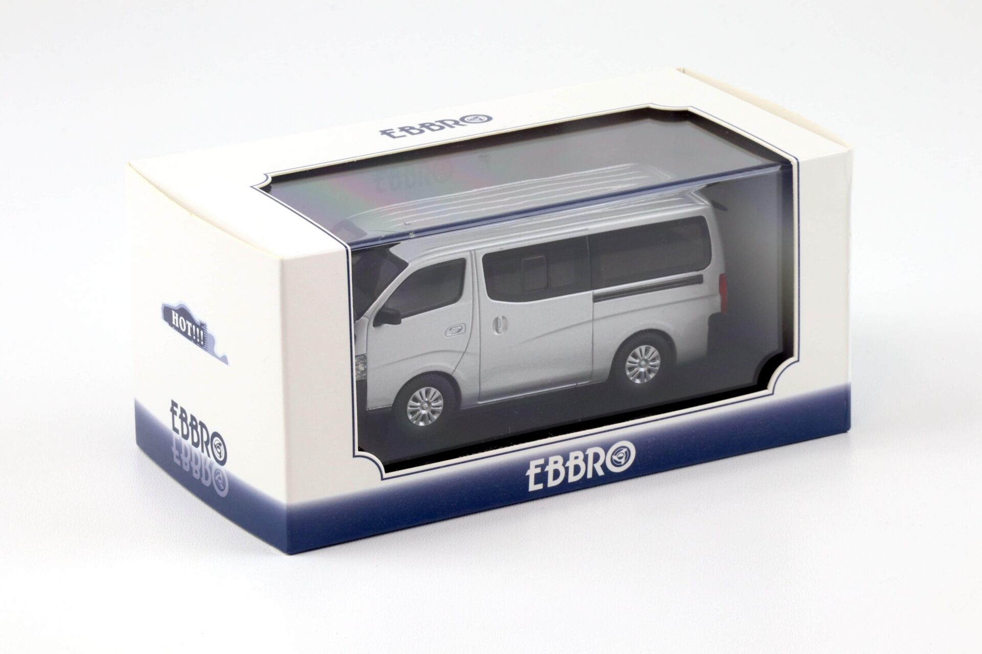 1:43 Ebbro Nissan NV350 Caravan Van DX 2012 silver metallic