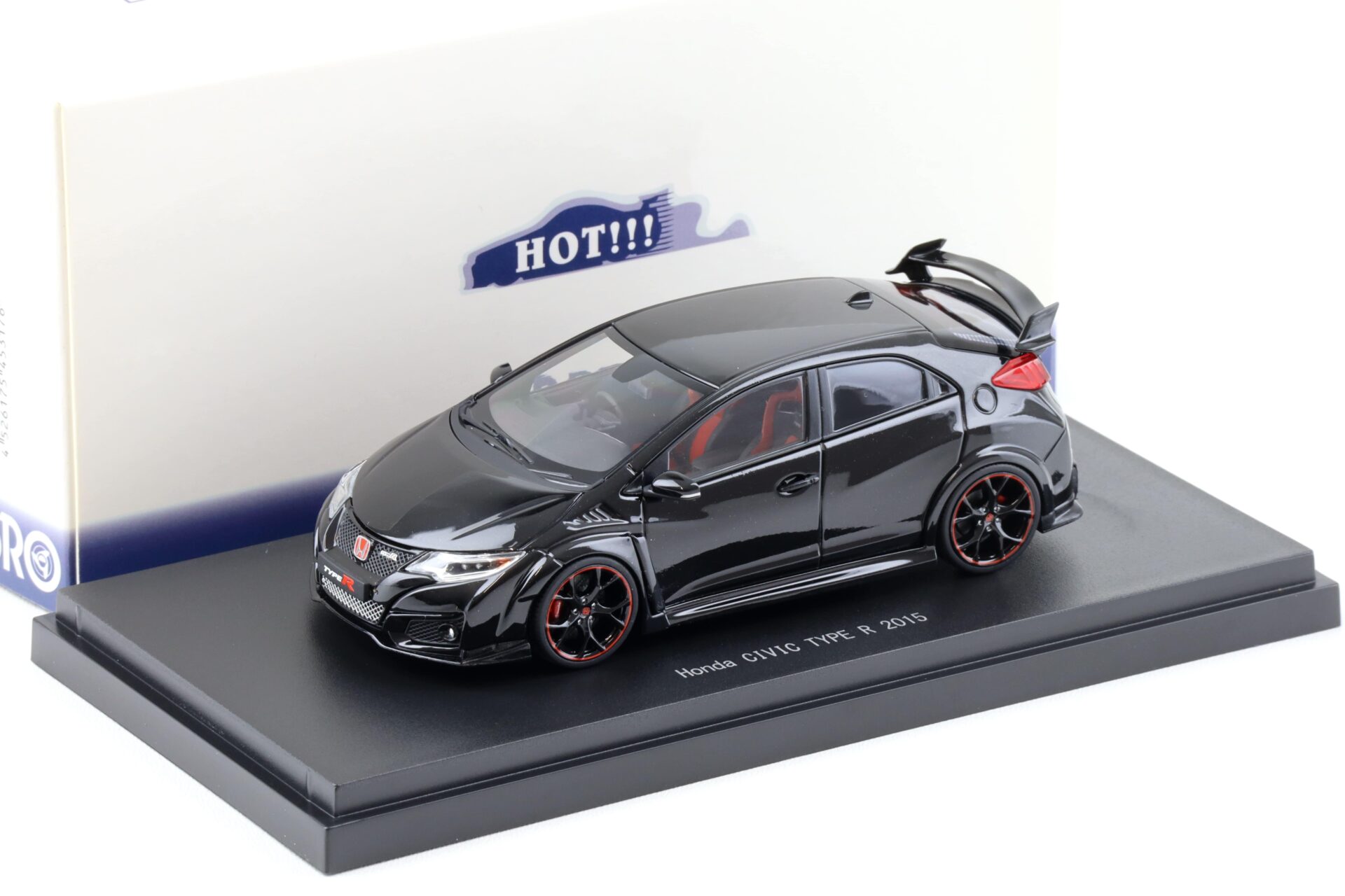 1:43 Ebbro Honda Civic Type R 2015 UK License Plate Crystal black pearl