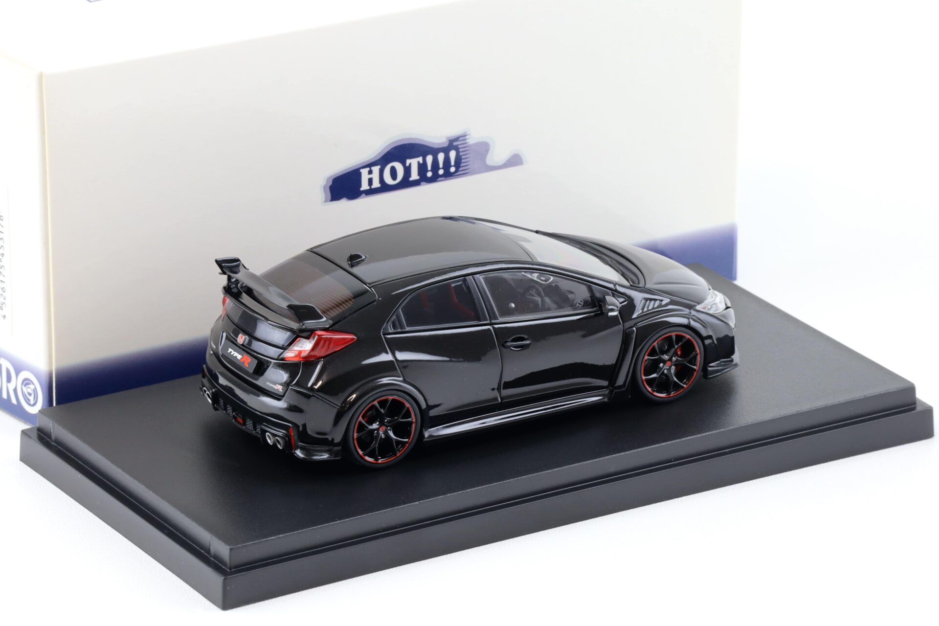 1:43 Ebbro Honda Civic Type R 2015 UK License Plate Crystal black pearl