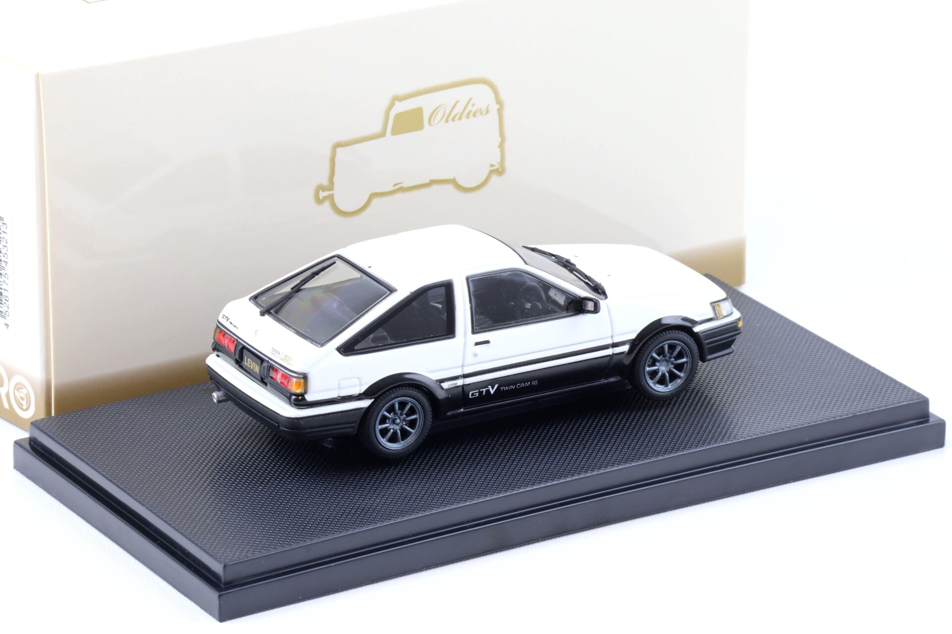 1:43 Ebbro Toyota Corolla Levin 1600 GTV with alloy wheel white/ black