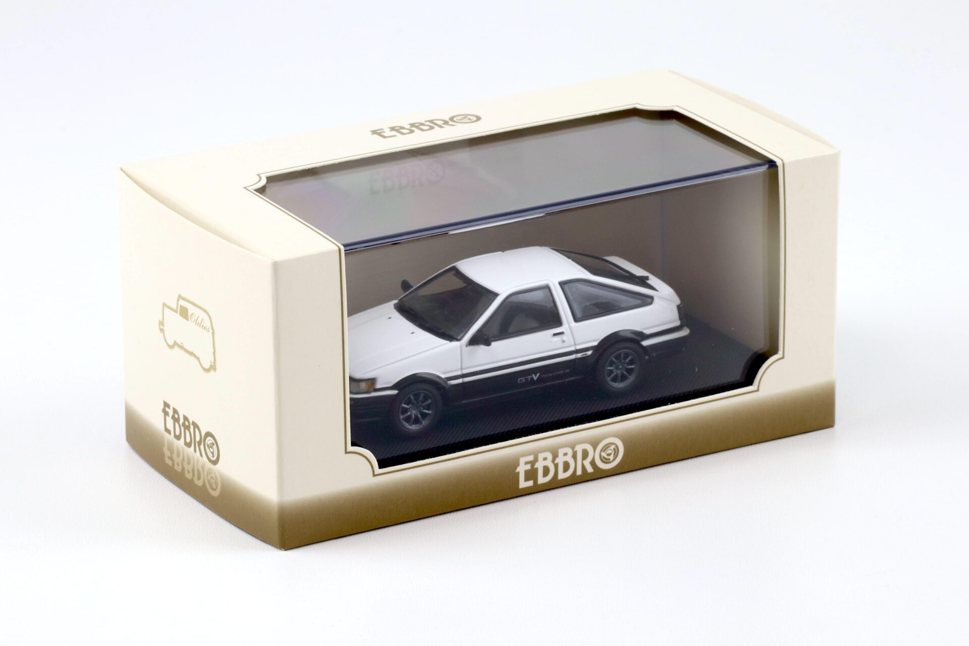 1:43 Ebbro Toyota Corolla Levin 1600 GTV with alloy wheel white/ black