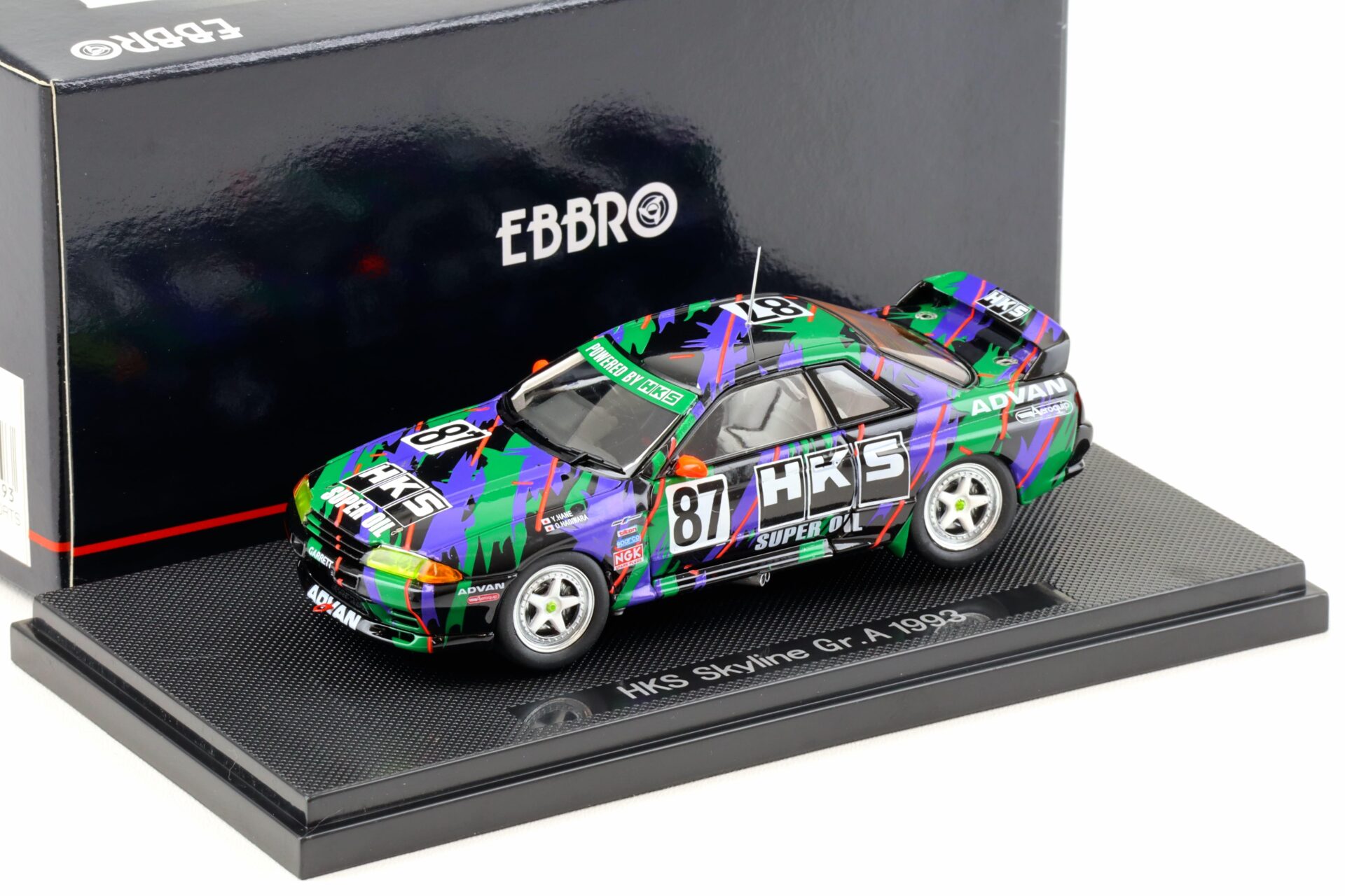 ID 93563 orig.jpg 1:43 Ebbro Nissan Skyline R32 HKS Gr.A 1993 #87 green/black