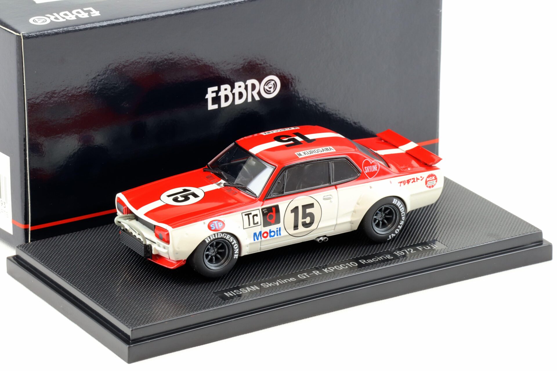 1:43 Ebbro Nissan Skyline GT-R KPGC10 Racing 1972 Kurosawa #15 red/white