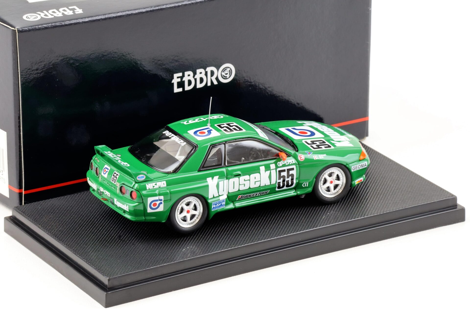 1:43 Ebbro Nissan Skyline R32 Kyoseki Gr.A 1993 Suzuki/Iida #55 green