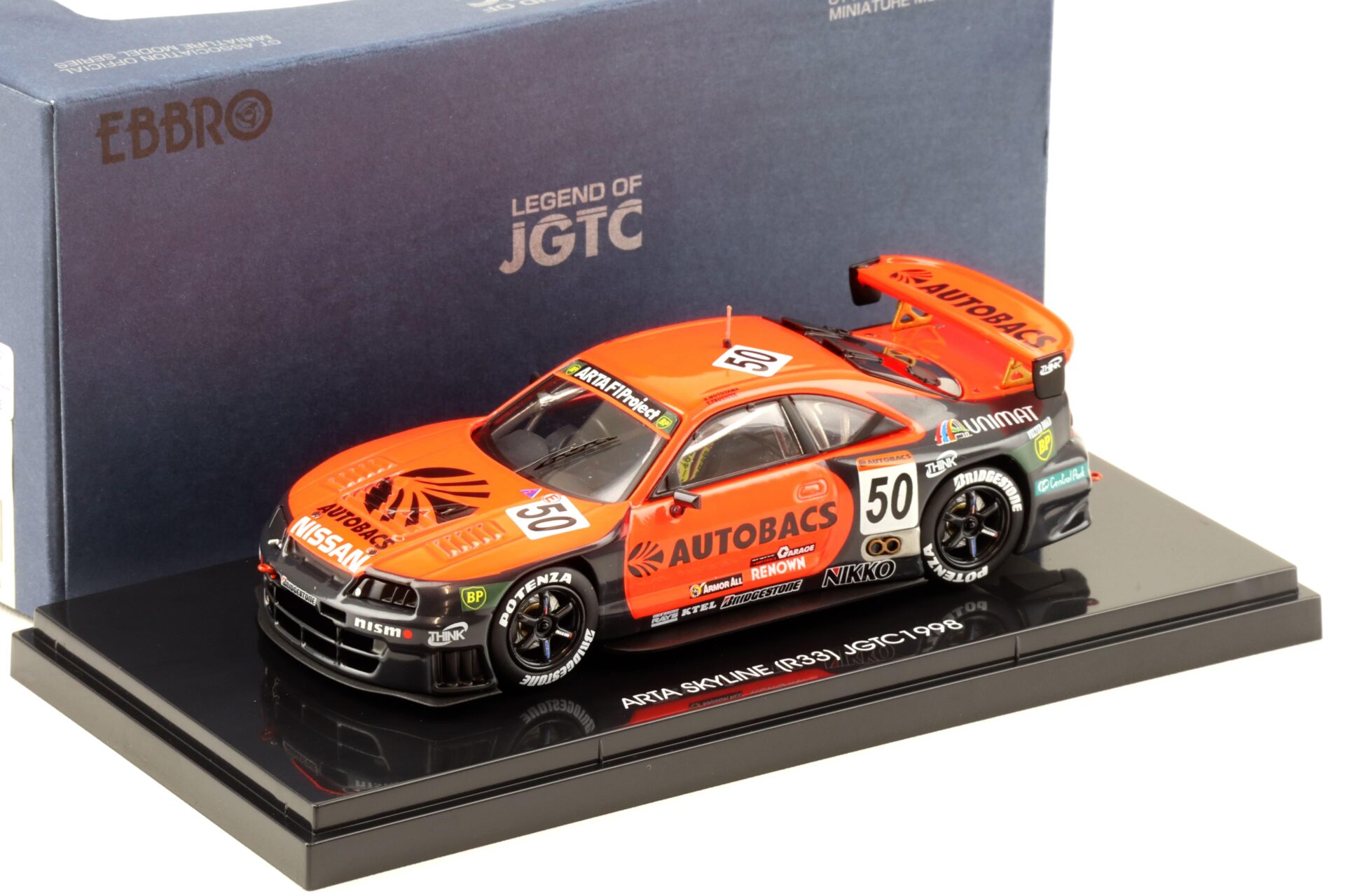 1:43 Ebbro Nissan Skyline R33 ARTA Skyline #50 JGTC 1998 orange/ black