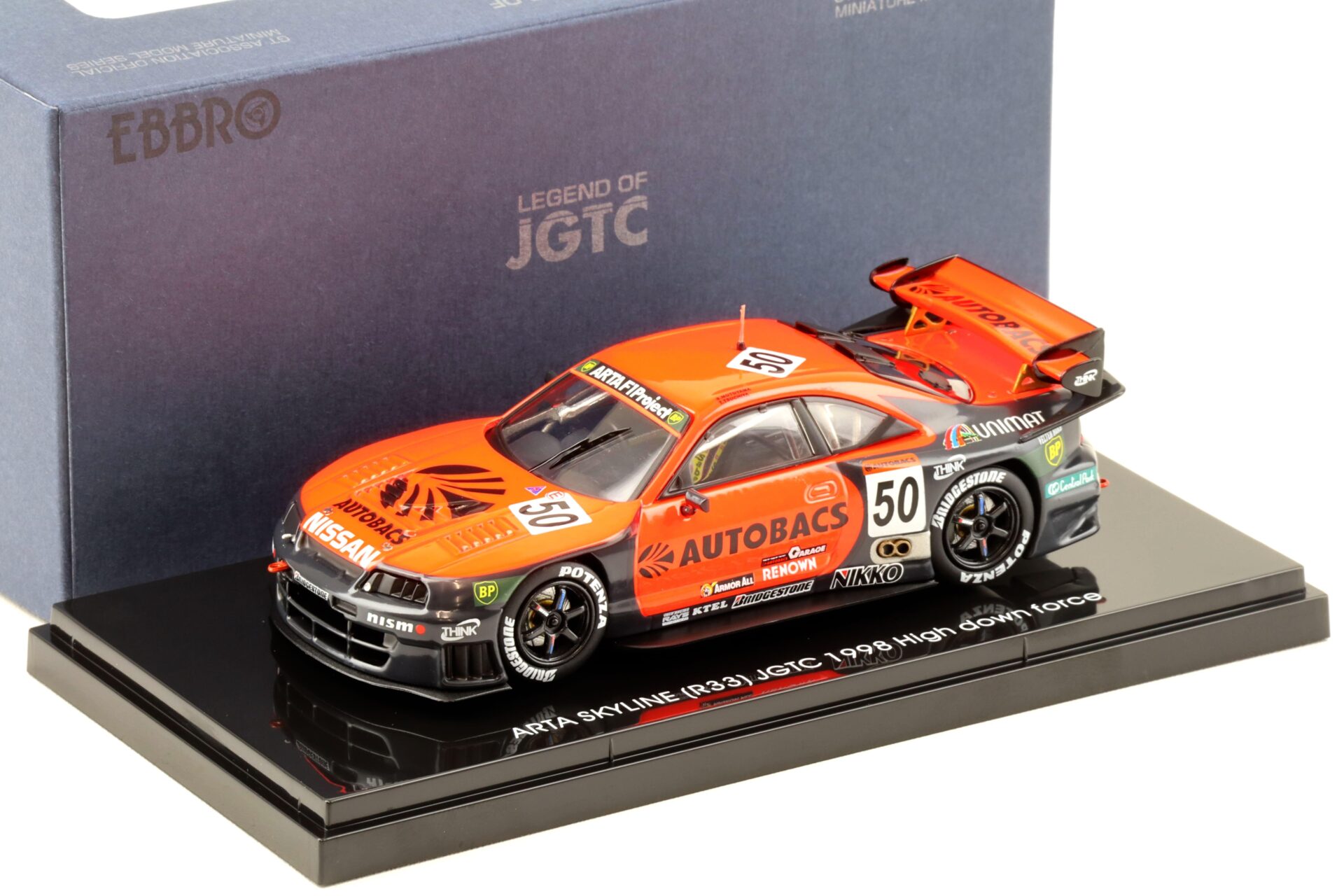1:43 Ebbro Nissan Skyline R33 ARTA Skyline #50 JGTC 1998 HDF orange/black