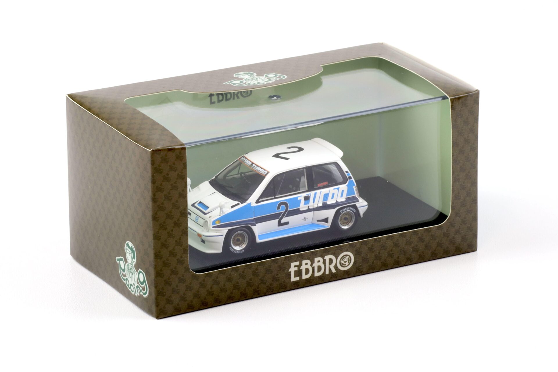 1:43 Ebbro Honda City Turbo R 1982 Suzuka J.Palmer #2 white/ blue