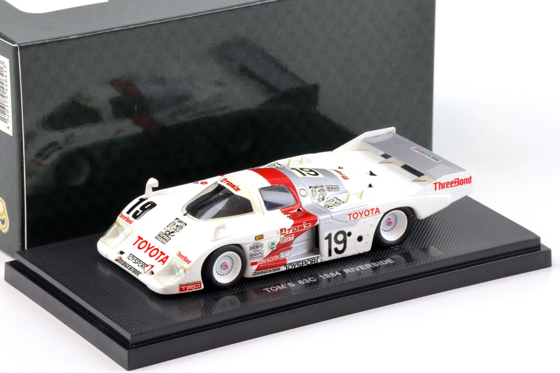 1:43 Ebbro Toyota TOMÂ´S 83C Riverside 1984 Hoshino/ Sekiya #19 white