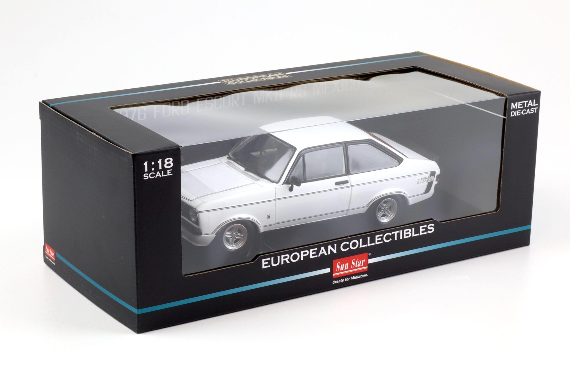1:18 Sun Star Ford Escort MKII RS Mexico 1976 Diamond white