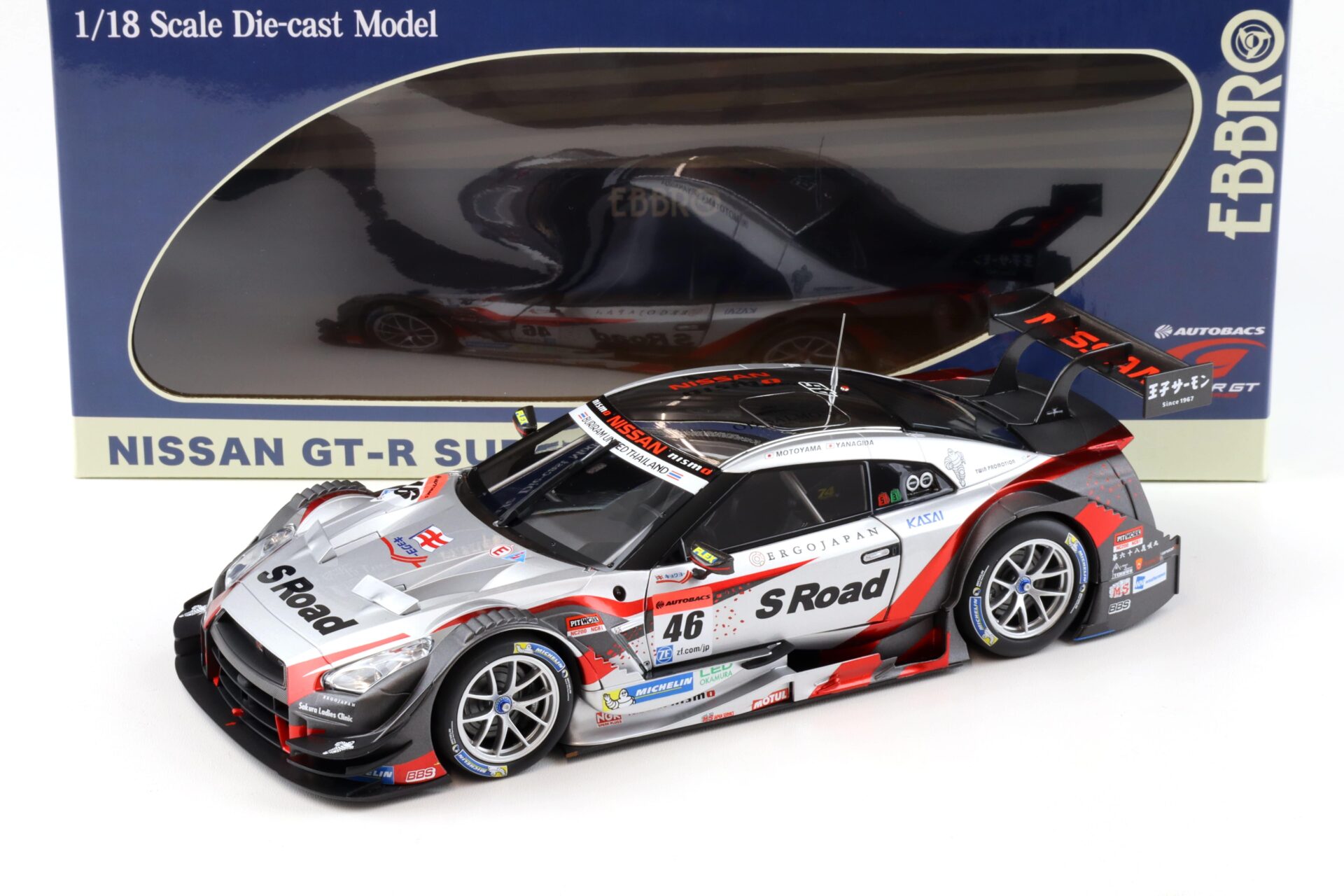 1:18 Ebbro Nissan GT-R Super GT500 2015 Rd.3 Thailand Winner S Road MOLA #46
