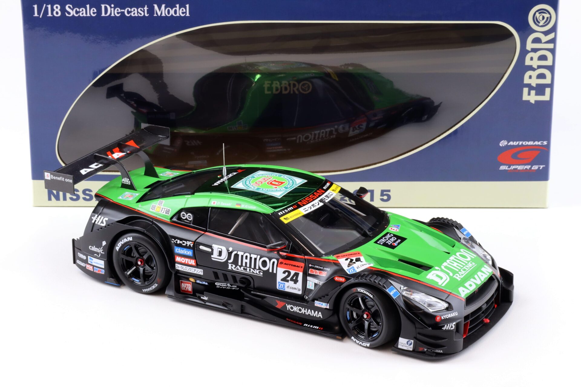1:18 Ebbro Nissan GT-R Super GT500 2015 Rd.4 Fuji Winner DÂ´station ADVAN #24