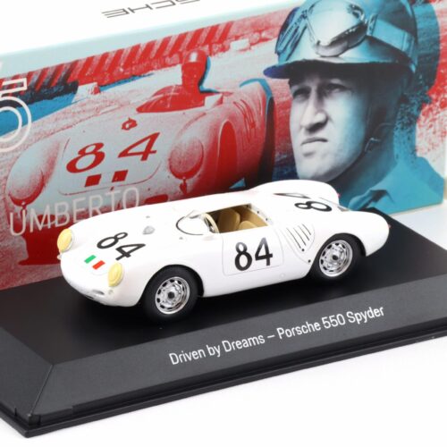 1:43 Spark Porsche 550 Spyder #84 Umberto Maglioli white 75Y MAP Porsche Museum