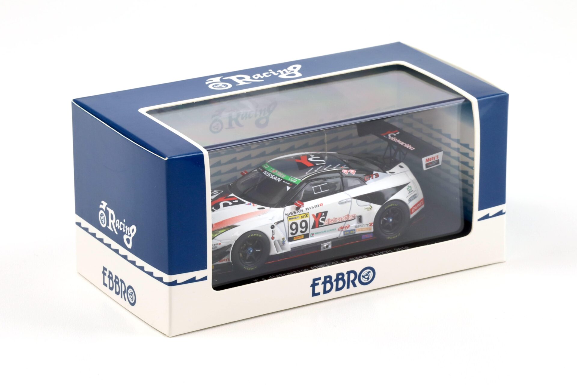 1:43 Ebbro Nissan GT-R R35 Super Taikyu 2018 #99 Y´s distraction GTNET GT-R