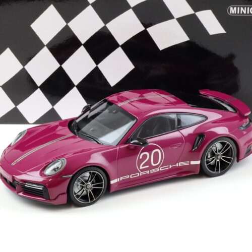 1:18 Minichamps Porsche 911 (992) Turbo S Coupe Sport Design 2021 Ruby red