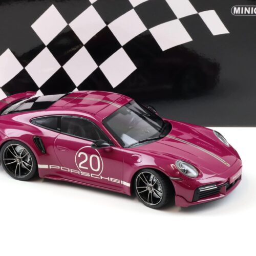 1:18 Minichamps Porsche 911 (992) Turbo S Coupe Sport Design 2021 Ruby red