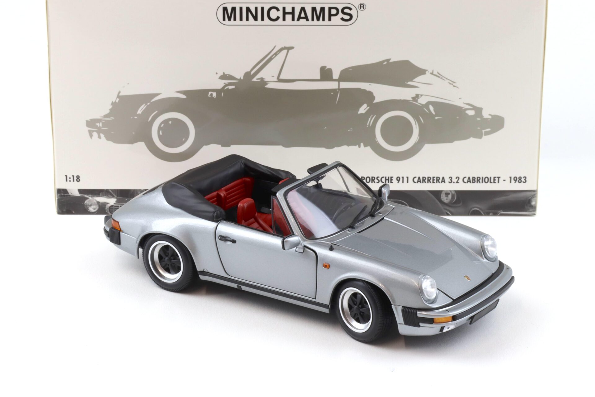 1:18 Minichamps Porsche 911 Carrera 3.2 Cabriolet 1983 grey metallic