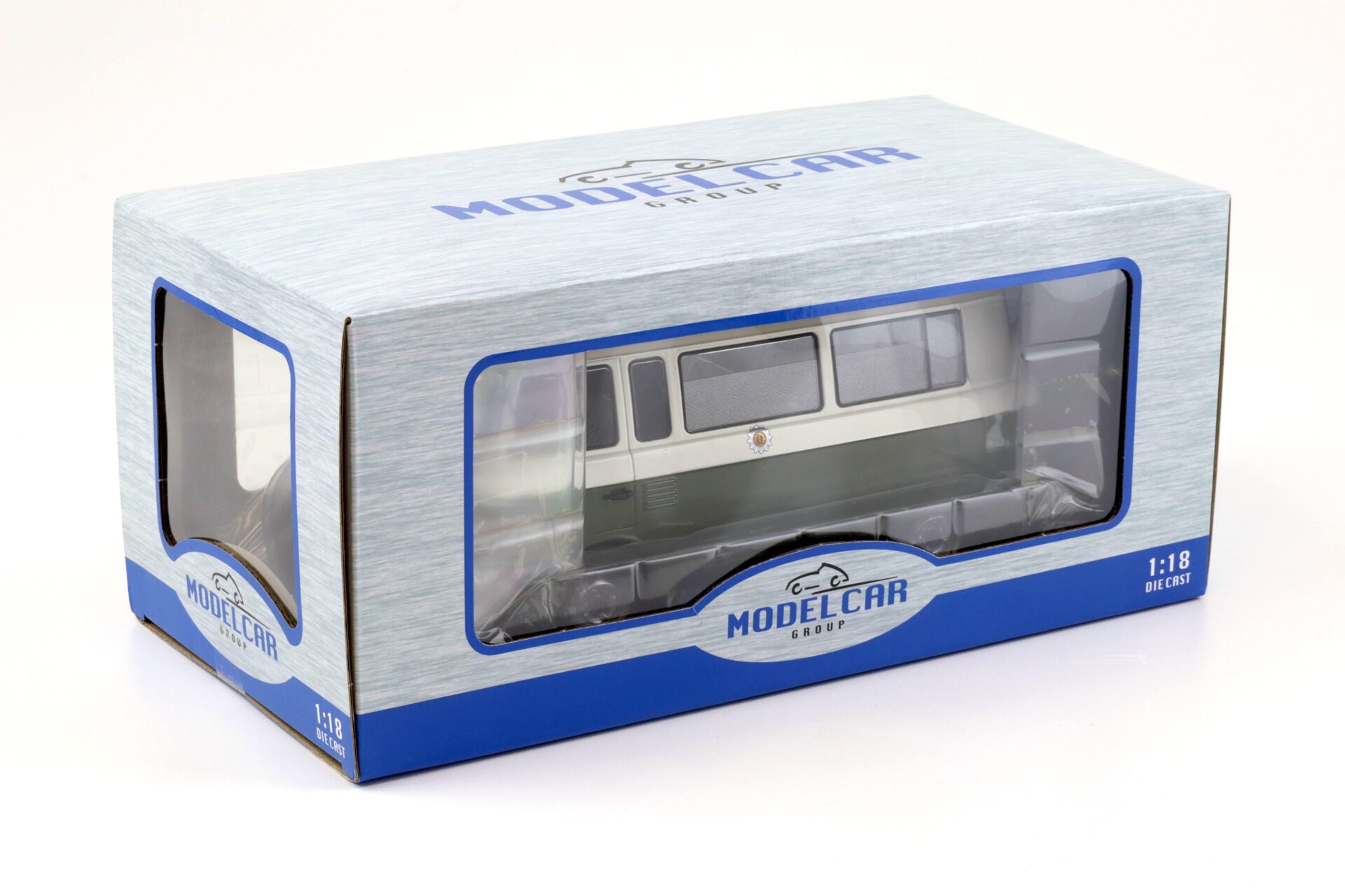 1:18 MCG Barkas B1000 Kleinbus Volkspolizei DDR Polizei 1965 white/ green