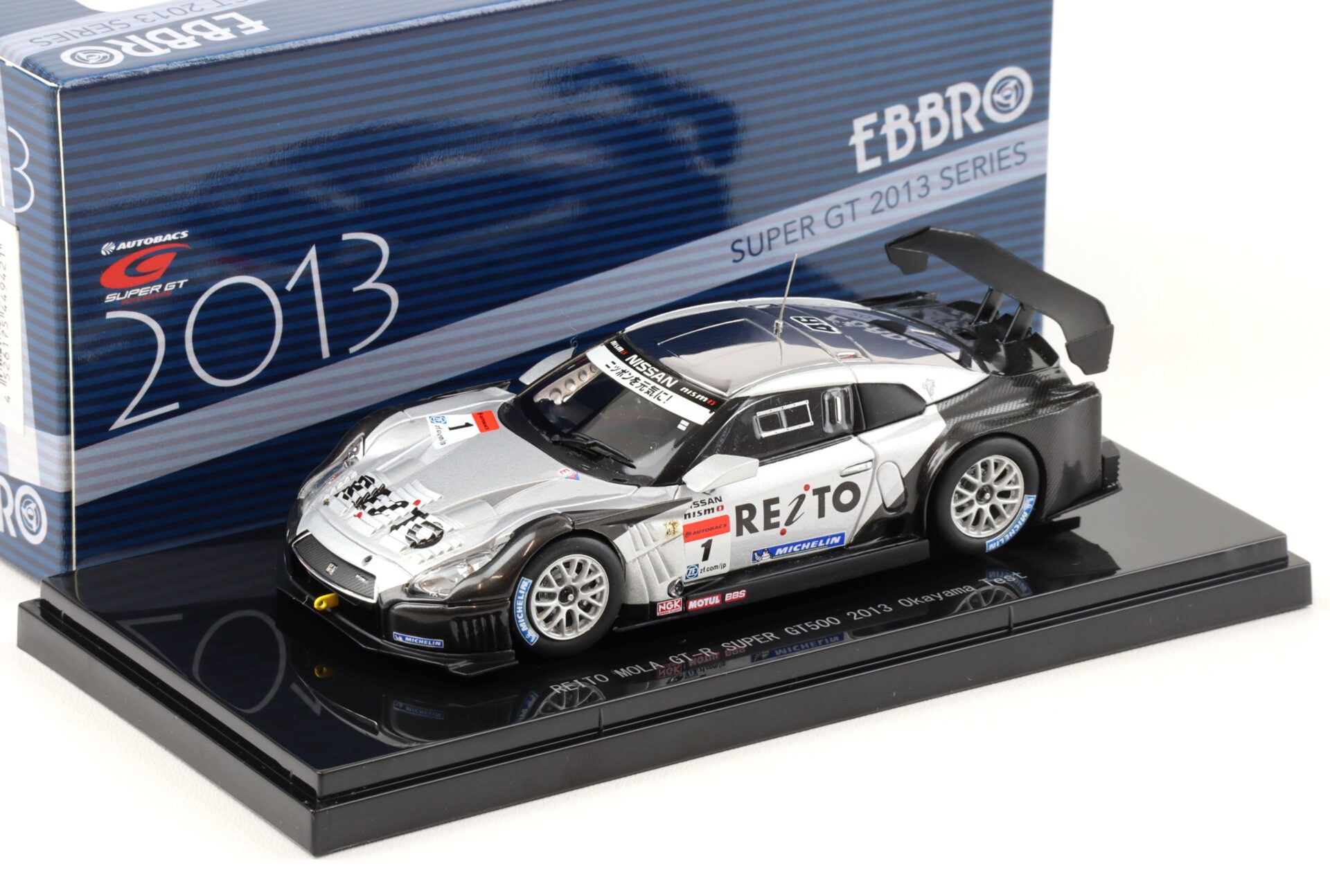 1:43 Ebbro Nissan GT-R Super GT500 REITO MOLA GT-R 2013 Okayama Test #1