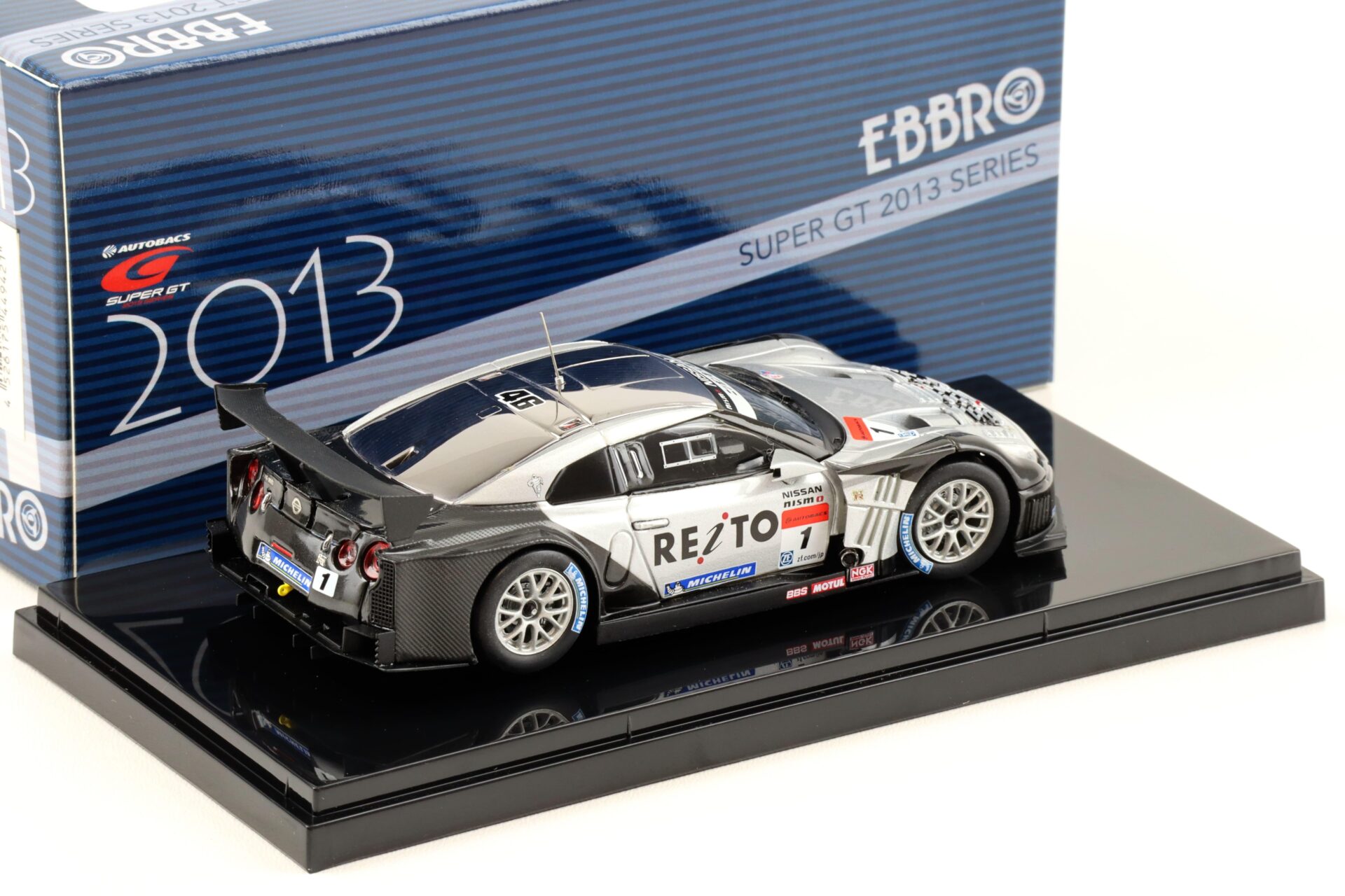 1:43 Ebbro Nissan GT-R Super GT500 REITO MOLA GT-R 2013 Okayama Test #1