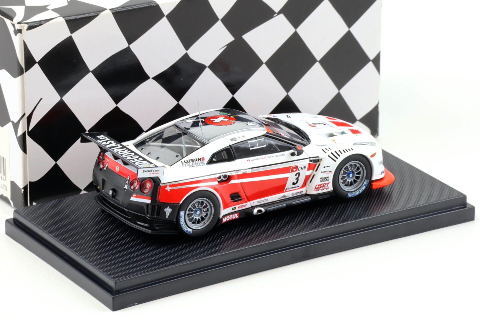 1:43 Ebbro Nissan GT-R GT1 R35 Swiss Racing Team 2010 #3 Wendlinger/ Moser