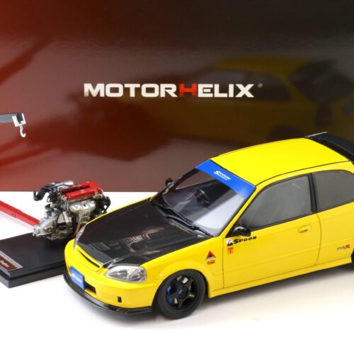 1:18 Motorhelix Honda Civic Type R (EK9) SPOON Sunlight yellow + engine M85016