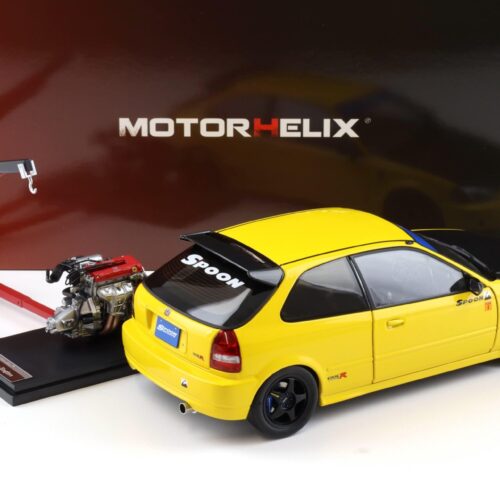 1:18 Motorhelix Honda Civic Type R (EK9) SPOON Sunlight yellow + engine M85016