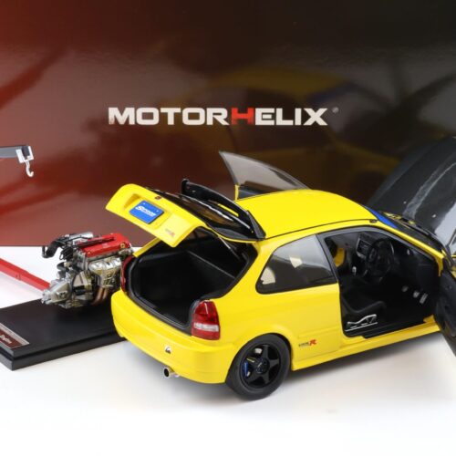 1:18 Motorhelix Honda Civic Type R (EK9) SPOON Sunlight yellow + engine M85016