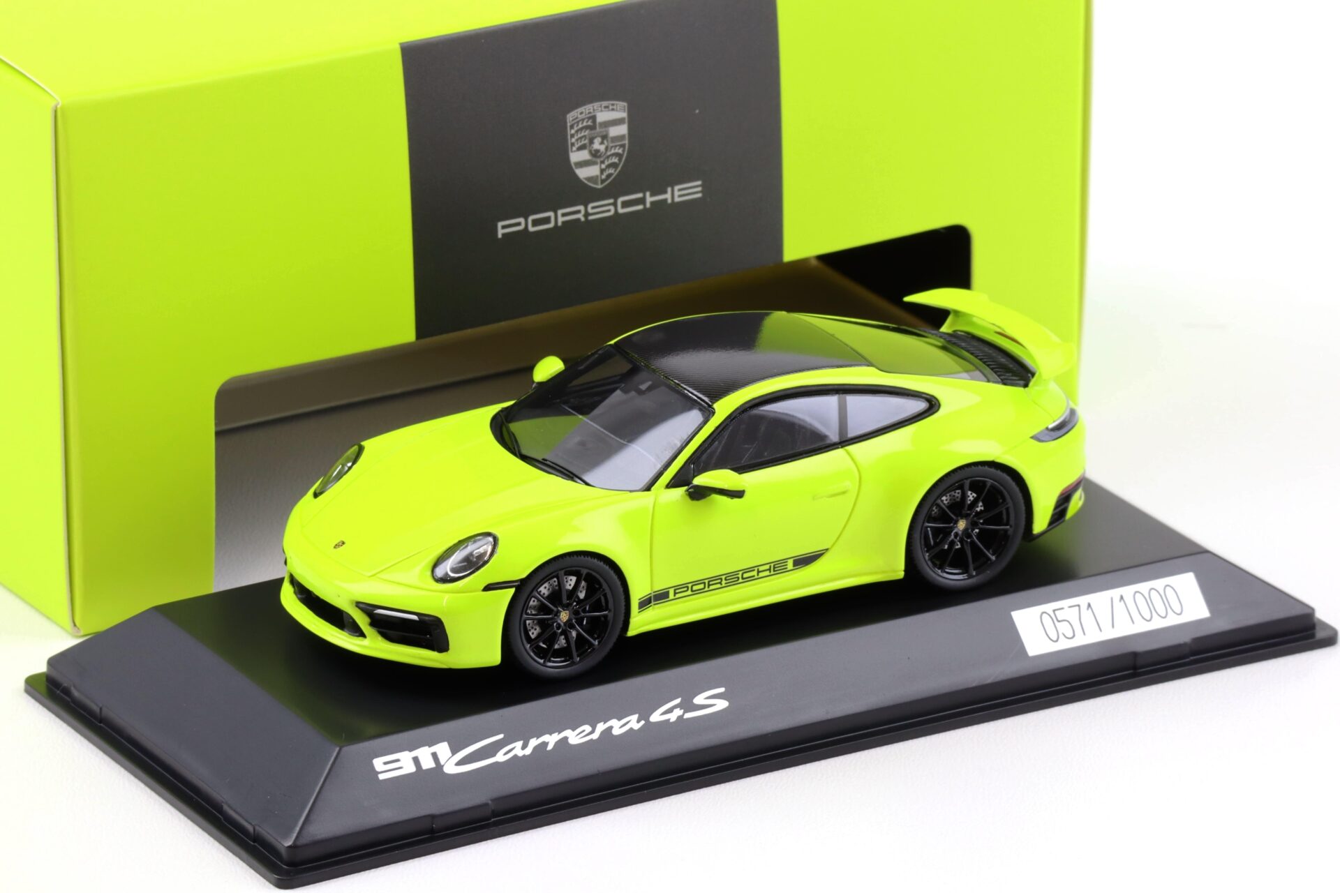 ID 95029 orig.jpg 1:43 Spark Porsche 911 992 Carrera 4S Coupe Aero Kit Acid green WAP DEALER