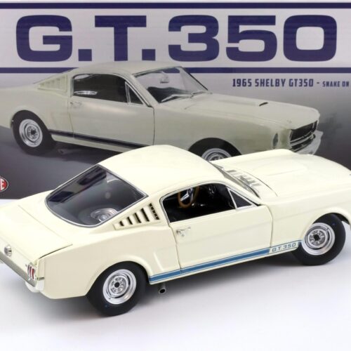 1:18 ACME 1965 Shelby GT350 Coupe SNAKE ON THE PLANE white/ blue