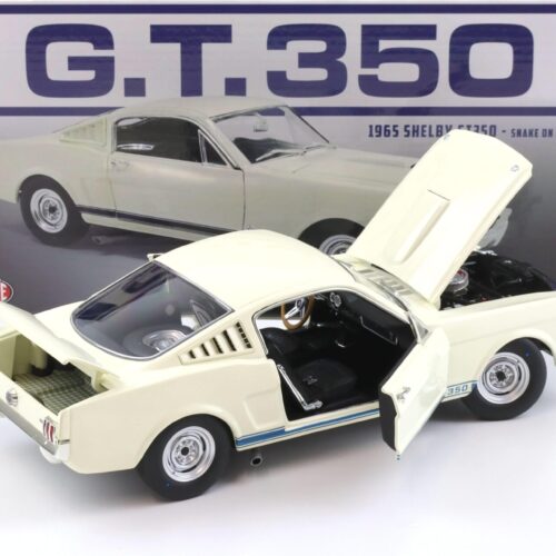 1:18 ACME 1965 Shelby GT350 Coupe SNAKE ON THE PLANE white/ blue