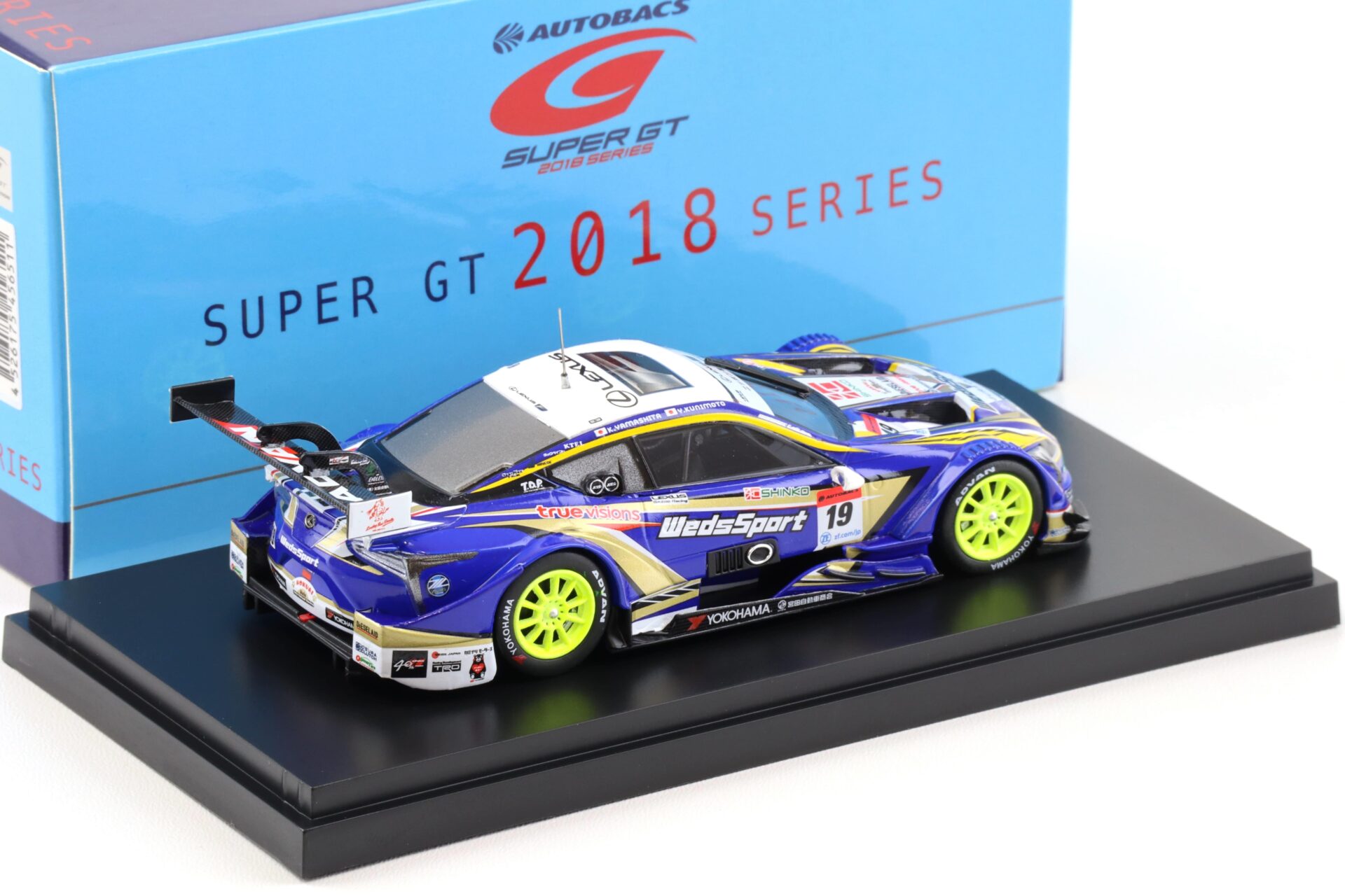 1:43 Ebbro Lexus LC500 Super GT500 #19 WedsSport ADVAN 2018 Kunimoto/ Yamashita