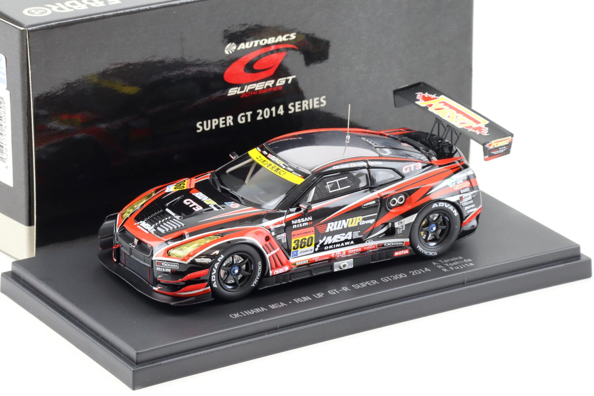 1:43 Ebbro Nissan GT-R R35 Super GT300 OKINAWA MSA RUN UP 2014 #360 Tanaka/ Yoshida
