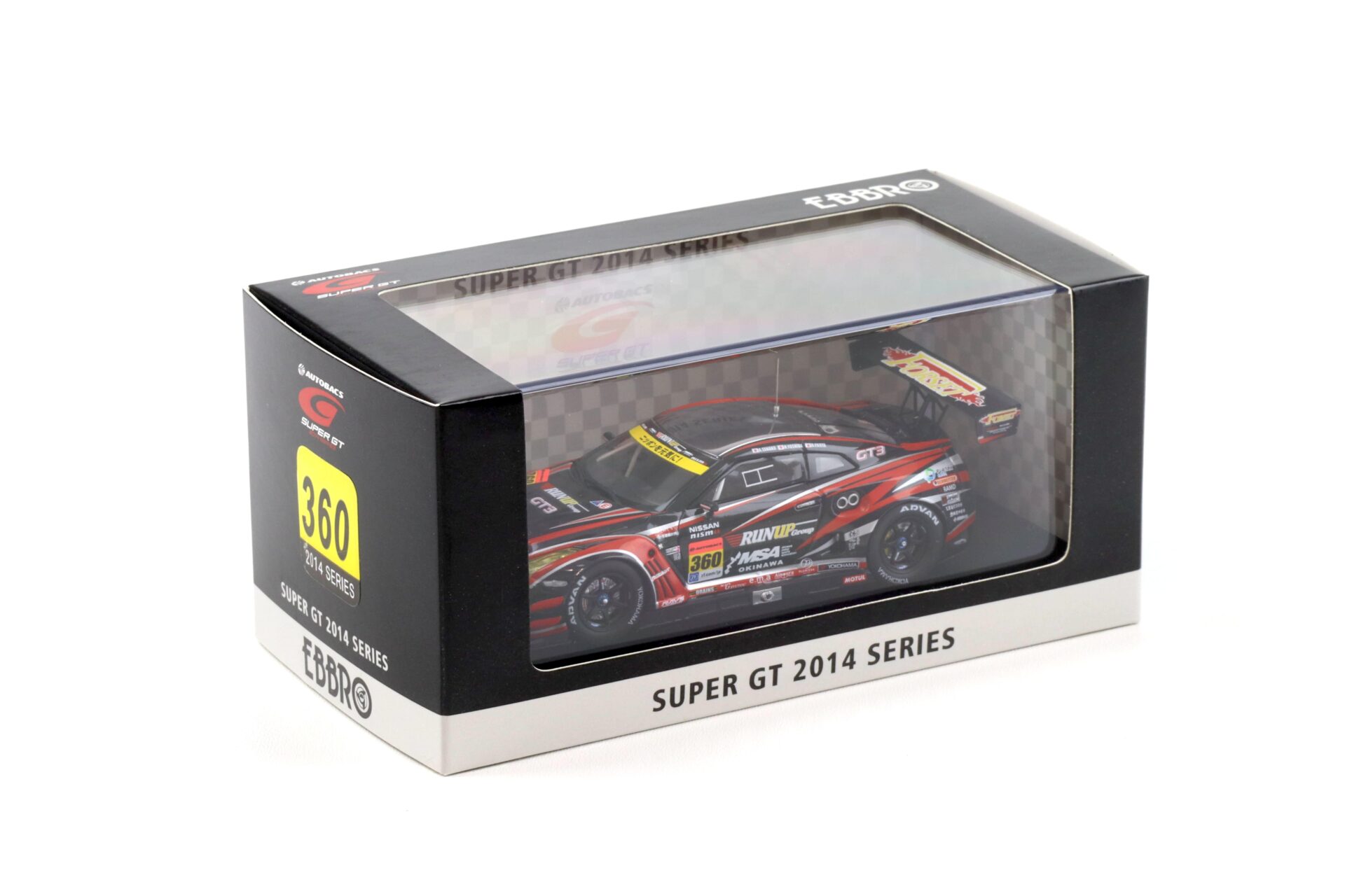 1:43 Ebbro Nissan GT-R R35 Super GT300 OKINAWA MSA RUN UP 2014 #360 Tanaka/ Yoshida