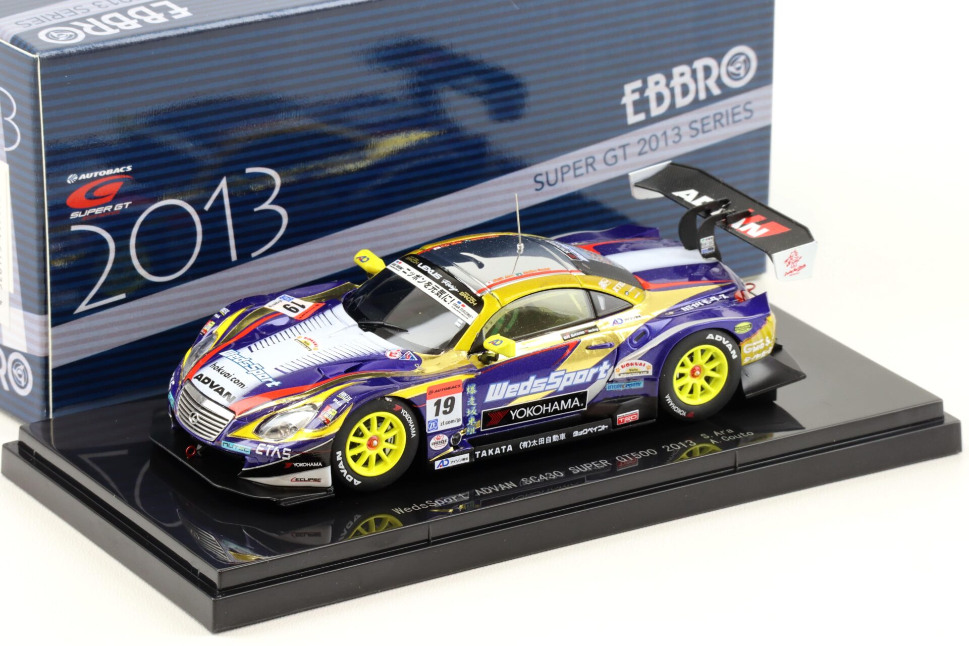 1:43 Ebbro Lexus SC430 Super GT300 WedsSport ADVAN 2013 #19 Ara/ Couto