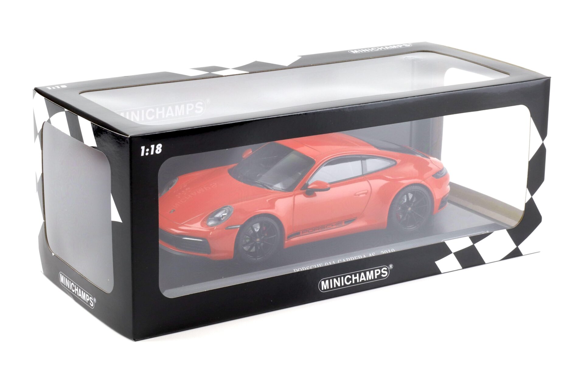 1:18 Minichamps Porsche 911 (992) Carrera 4S Coupe 2019 orange/ black