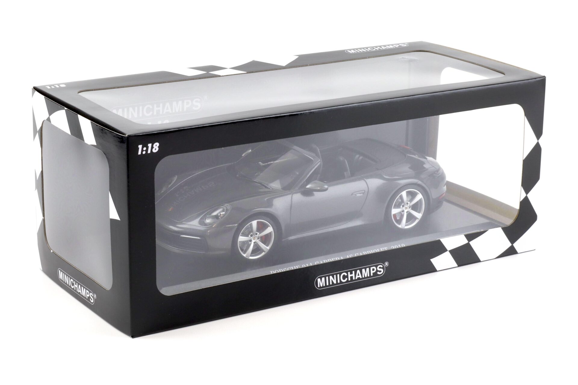1:18 Minichamps Porsche 911 (992) Carrera 4S Cabriolet 2019 grey metallic