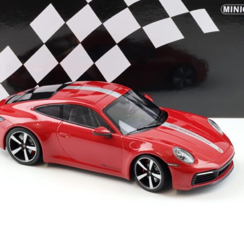 1:18 Minichamps Porsche 911 (992) Carrera 4S Coupe 2019 Carmine red - Image 2