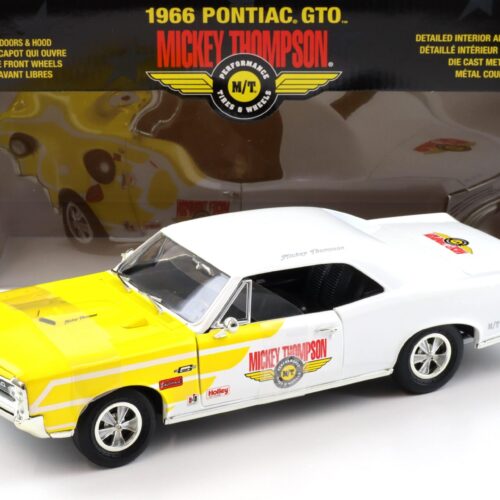 1:18 ERTL 1966 Pontiac GTO Mickey Thompson white/ yellow 33431