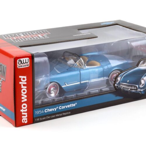 1:18 Auto World 1954 Chevrolet Corvette Convertible Pennant blue metallic